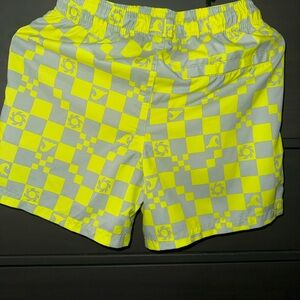 Cat & Jack Kids Swim Trunks - Neon Yellow and Gray Checkered